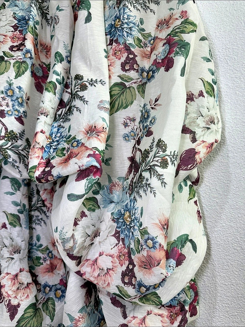 Zimmermann Floral Linen Silk Hi Low Tiered Draped Skirt Size 3 US Size 10 - Picture 4 of 7